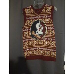 Florida State University Seminoles Aztec Style‎ Sweater Vest Embroidered Men's S